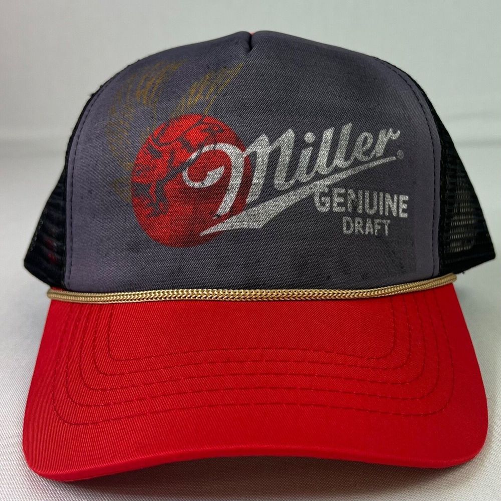 Miller Genuine Draft Beer Mens Officially Licensed Vintage Fade Snapback Hat Cap